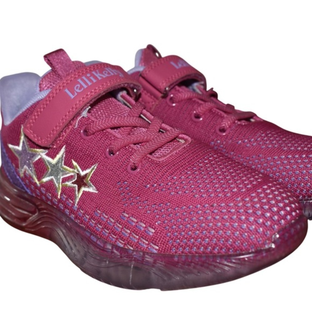 Lelli Kelly Sneakers Athletic Shoes Stars Hook and Loop Purple Size 35 - Picture 2 of 6
